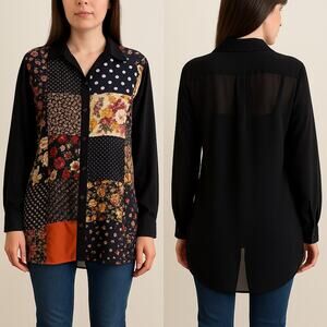 VINTAGE COMPAGNIE INTERNATIONALE EXPRESS Patchwork Shirt Size L